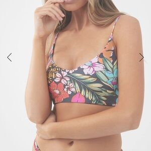 O'Neill Black and Pink Tropical Bikini